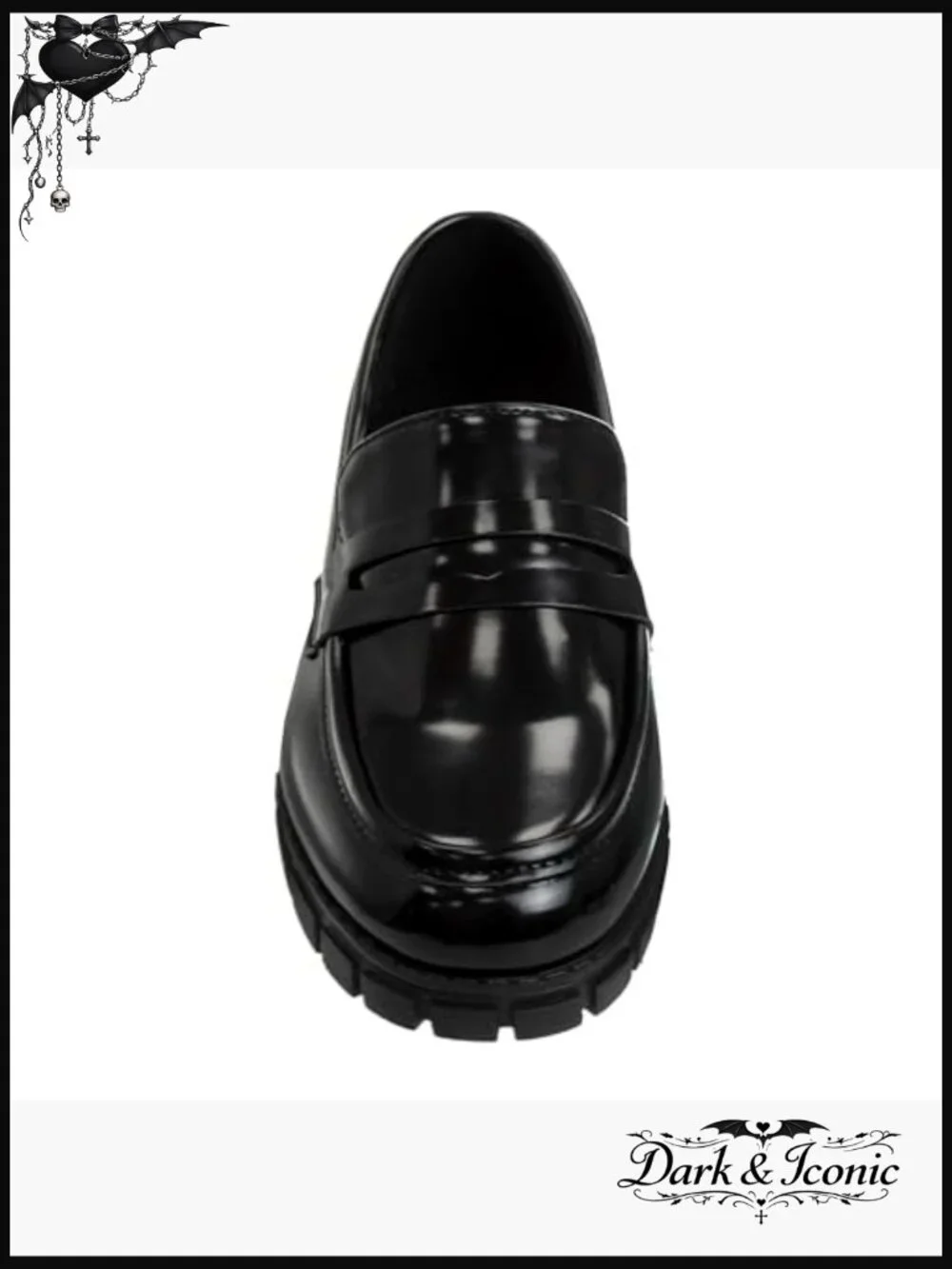 Girls Chunky Platform Loafers Faux Leather Slip On Dress Shoes
